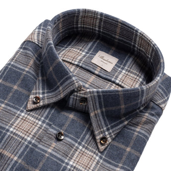 Flanellskjorte - Regular - Navy rutet