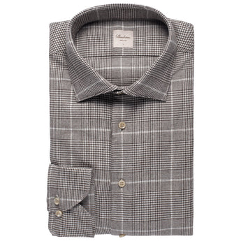Flanellskjorte - Regular - Brun rutet